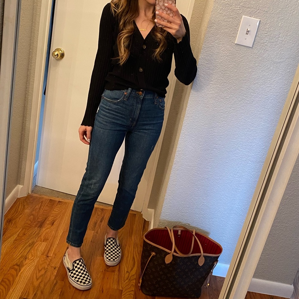 Madwell high rise slim “boyjean” boyfriend cut jeans in classic wash